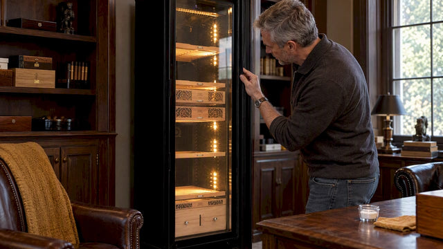 Electronic humidor with collector checking door seal