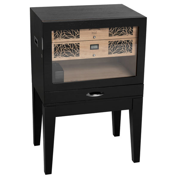 Humidor Supreme Balthazar II End Table Humidor Black Oak
