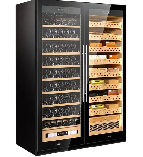 RACHING SD800 Dual-Zone Premium Cigar & Wine Cabinet
