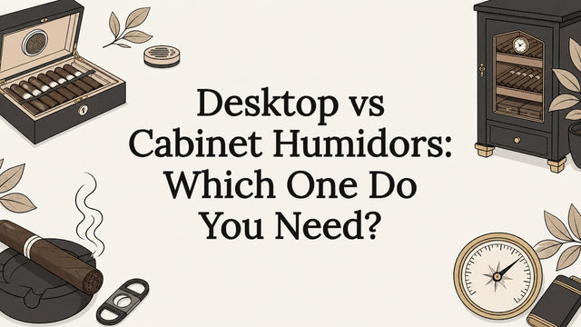 Decorative title card illustration for humidor article