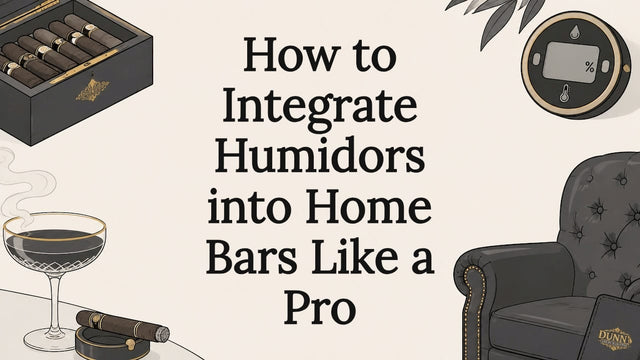 Decorative title card with cigar and bar icons