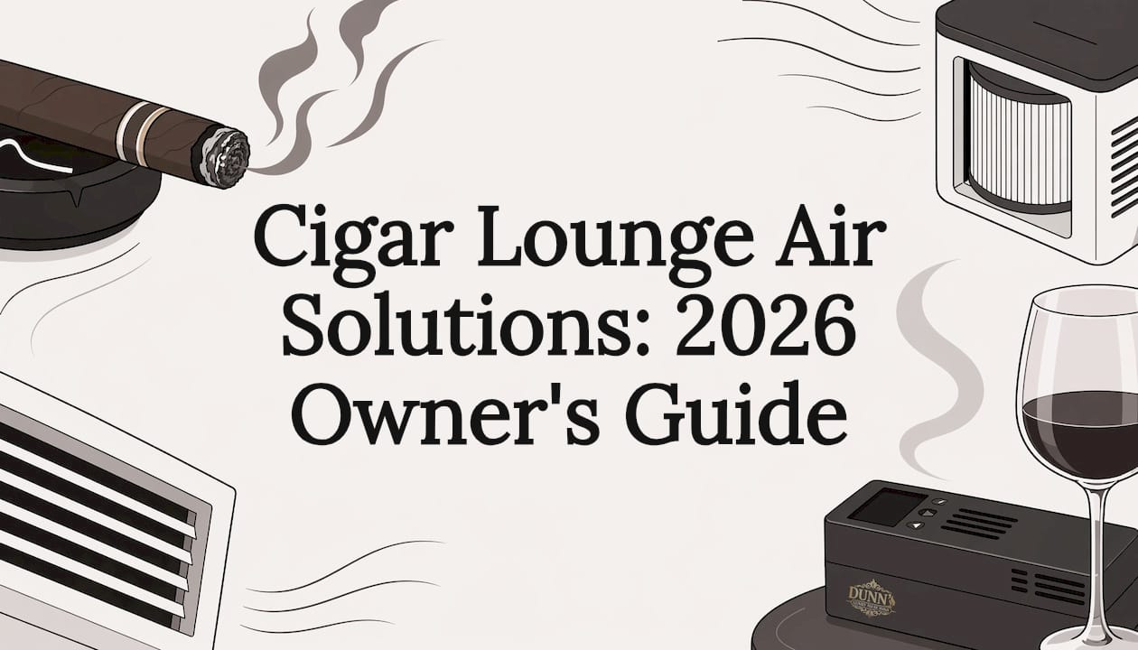 Illustrated decorative title card for cigar lounge article
