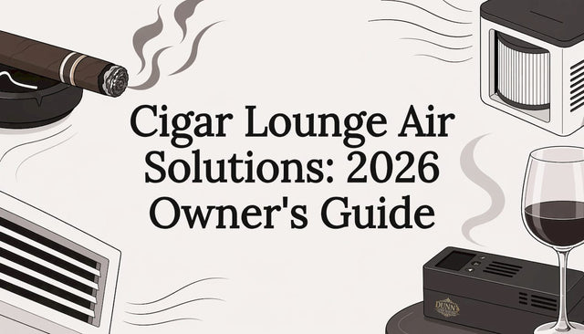 Illustrated decorative title card for cigar lounge article