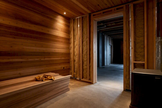 Cedar-lined walk-in humidor under construction