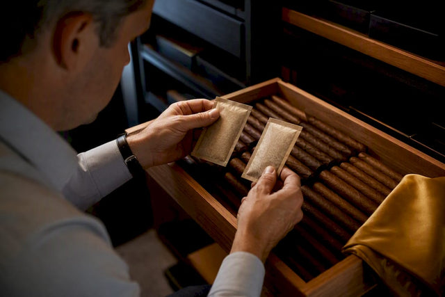 Cigar collection with humidity control materials