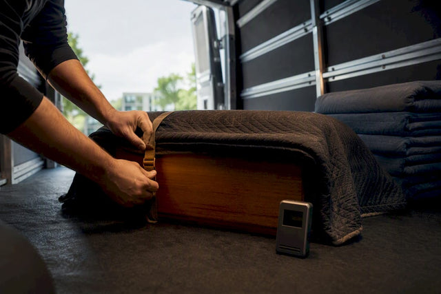 Humidor secured inside climate-controlled moving van