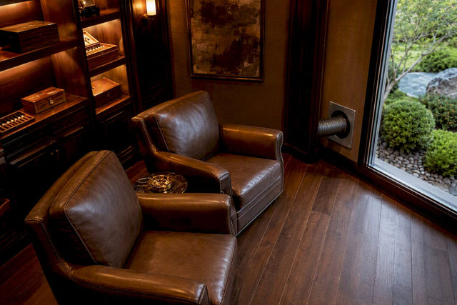 Elegant home cigar room with exhaust ventilation