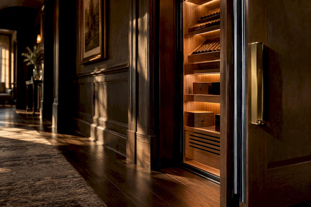 Cedar humidor doorway with insulated door seal