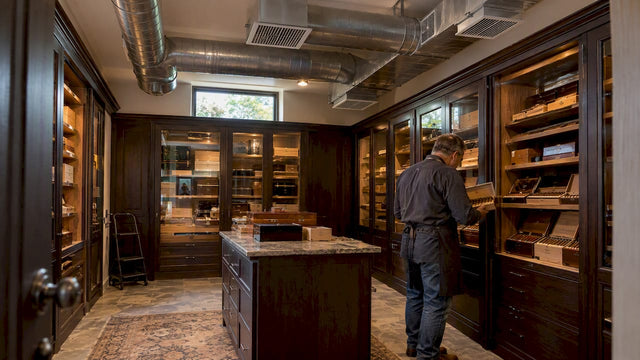 Cigar room HVAC ductwork and storage