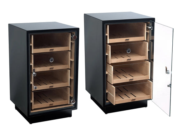Manchester Matte Black Desktop Cabinet Humidor